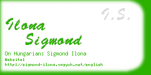 ilona sigmond business card